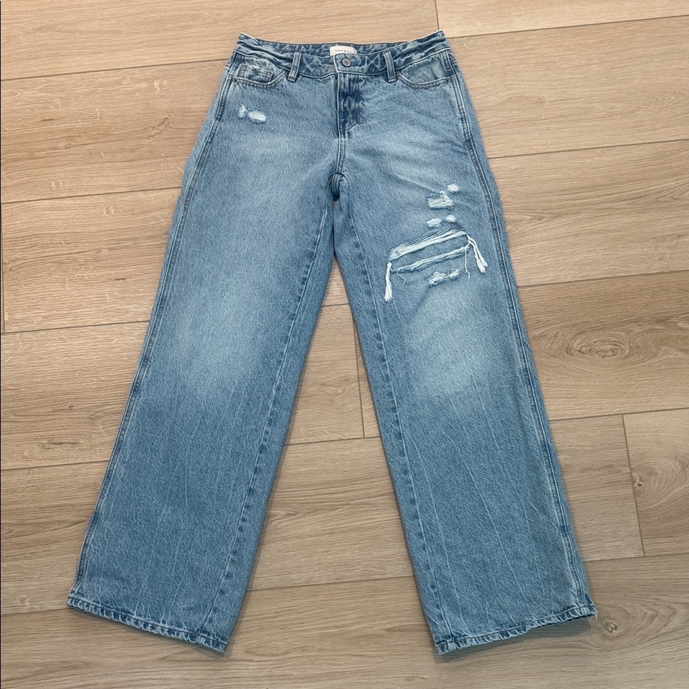 Pacsun Casey Low Rise Baggy Distressed Light Blue Jeans